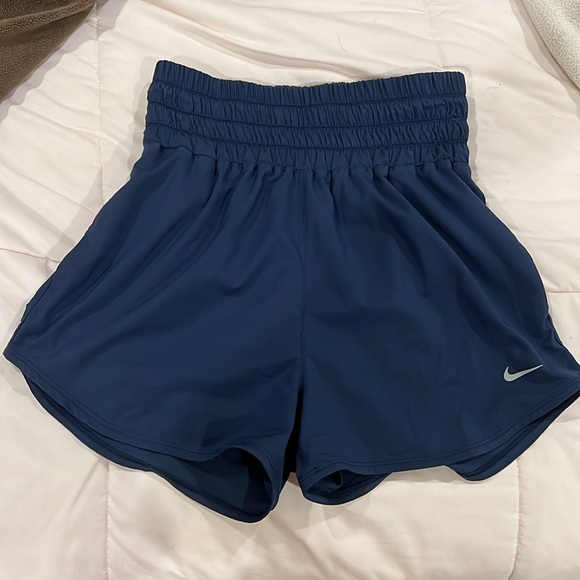 High Waisted Nike Shorts in Navy - Picture 2 of 4